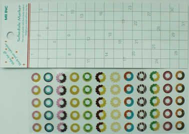 Χρωματισμένες αυτοκόλλητες ετικέττες ημερολογιακών υπενθυμίσεων, UV ανθεκτικές αυτοκόλλητες ετικέττες υπενθυμίσεων διορισμού