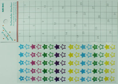 Οι ιαπωνικές αυτοκόλλητες ετικέττες ημερολογιακών υπενθυμίσεων ύφους για το αστέρι αρμόδιων για το σχεδιασμό διαμορφώνουν 70mm X 170mm