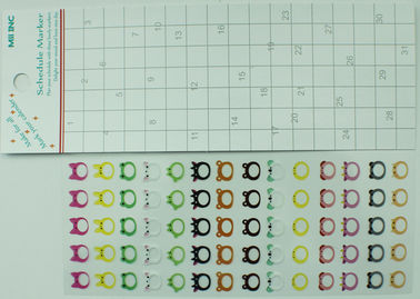 Οι ζωηρόχρωμες αυτοκόλλητες ετικέττες ημερολογιακών υπενθυμίσεων για το σχέδιο στεγανοποιούν το βινυλίου υλικό